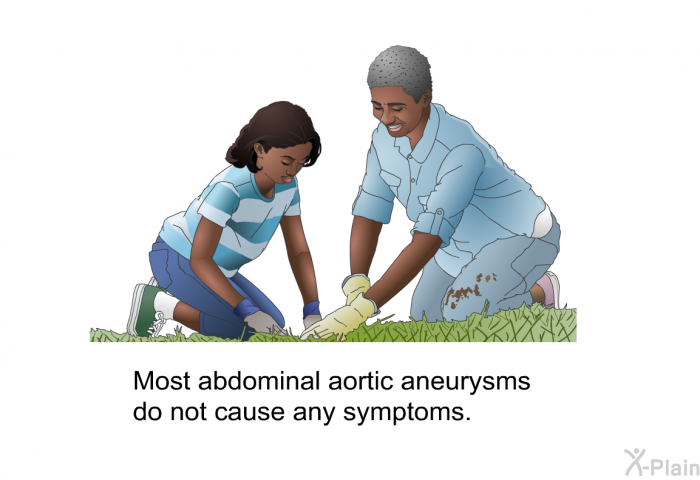 Most abdominal aortic aneurysms do not cause any symptoms.