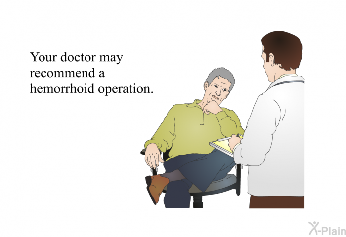Your doctor may recommend a hemorrhoid operation.