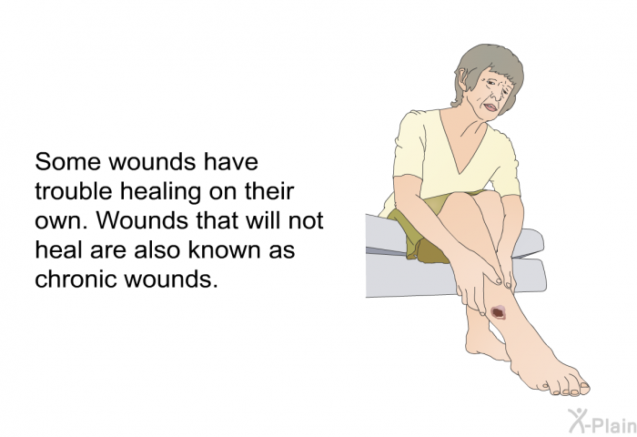 Some wounds have trouble healing on their own. Wounds that will not heal are also known as chronic wounds.