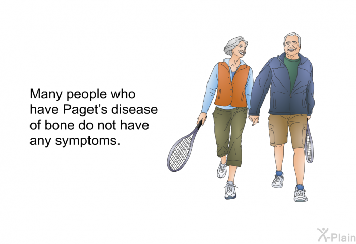 Many people who have Paget's disease of bone do not have any symptoms.