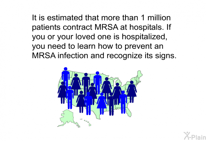 It is estimated that more than 1 million patients contract MRSA at hospitals. If you or your loved one is hospitalized, you need to learn how to prevent an MRSA infection and recognize its signs.